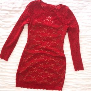 Express Red Lace Dress